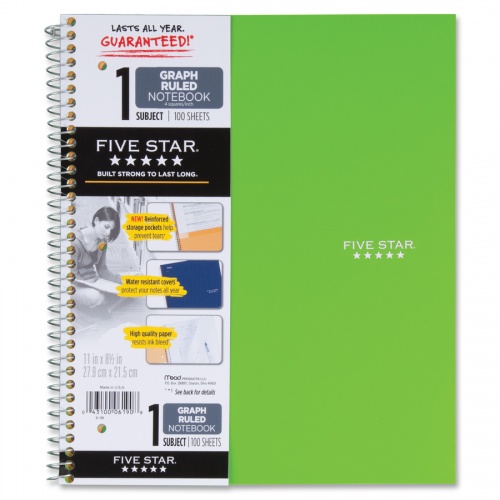 Mead 1-subject Graph Ruled Notebook - Letter-size (06190)