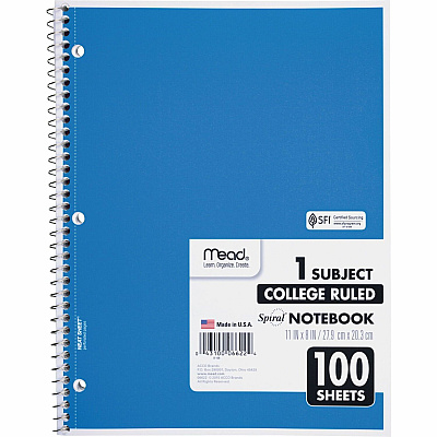 Mead One-subject Spiral Notebook (MEA06622)