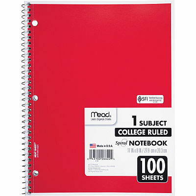 Mead One-subject Spiral Notebook (MEA06622)