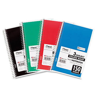 Mead 3-Subject Wirebound College Rule Notebook (MEA06900)