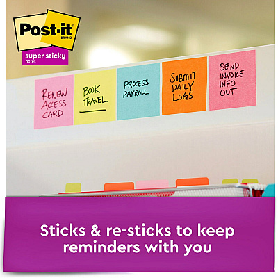 Post-it Super Sticky Notes - Supernova Neons Color Collection (MMM3321SSAN)