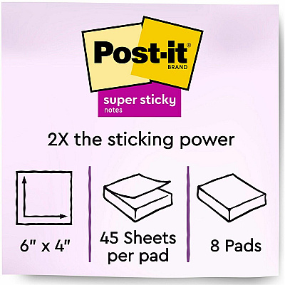 Post-it Super Stick Notes - Energy Boost Color Collection (MMM6445SSP)