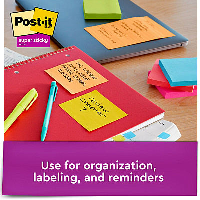 Post-it Super Sticky Notes - Energy Boost Color Collection (MMM65412SSUC)