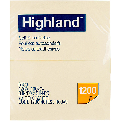 Highland Self-sticking Notepads (MMM6559YW)