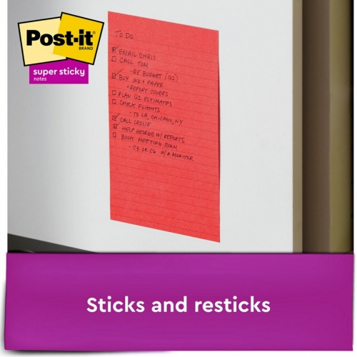 Post-it Notes Original Lined Notepads -Playful Primaries Color Collection (6603SSAN)