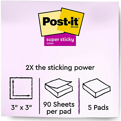Post-it Notes Original Lined Notepads -Playful Primaries Color Collection (MMM6603SSAN)