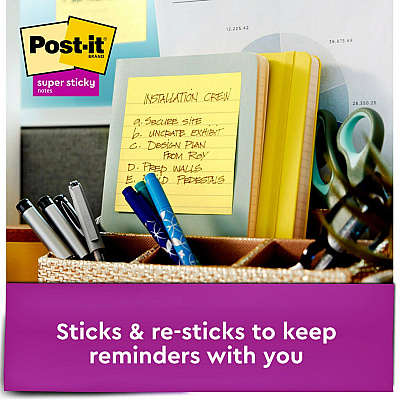 Post-it Super Sticky Lined Notes (MMM6756SSCY)