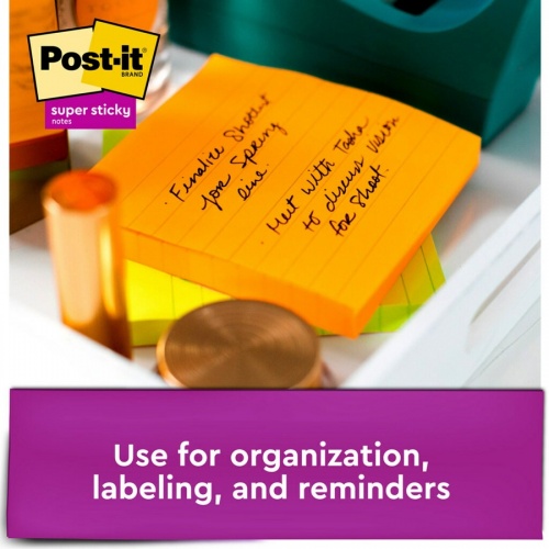 Post-it Super Sticky Lined Notes - Energy Boost Color Collection (6756SSUC)