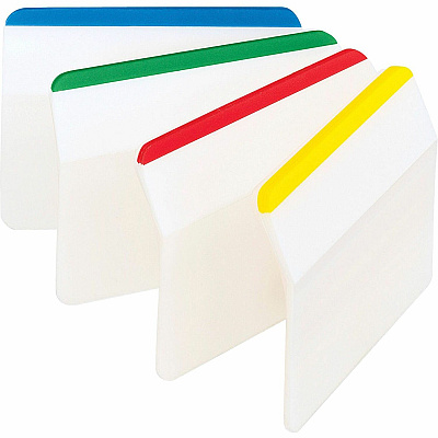 Post-it Tabs, 2" Angled Lined, Assorted Primary Colors (MMM686A1)