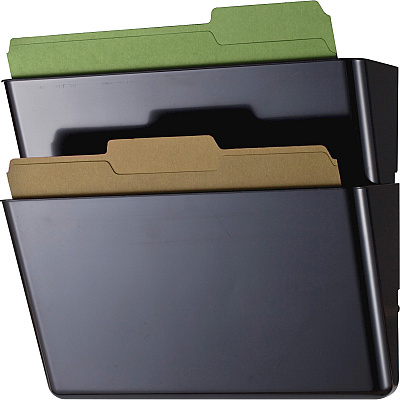 Officemate Mountable Wall File, Black, 2PK (OIC21405)