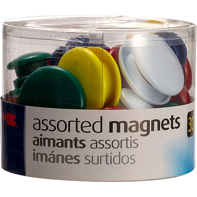 Officemate Round Handy Magnets, 30/Tub (OIC92500)