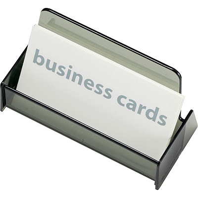 Officemate 50-Card Business Card Holder, Smoke (OIC97833)