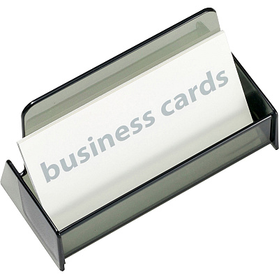 Officemate 50-Card Business Card Holder, Smoke (OIC97833)