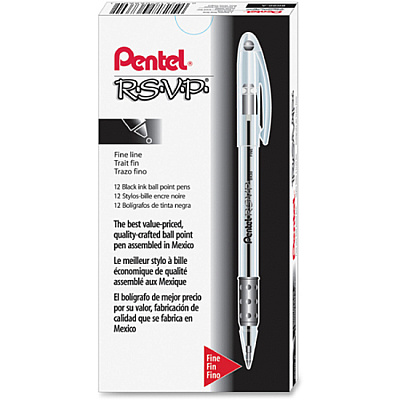 Pentel R.S.V.P. Ballpoint Stick Pens (PENBK90A)