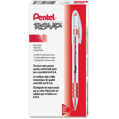 Pentel R.S.V.P. Ballpoint Stick Pens (PENBK90B)