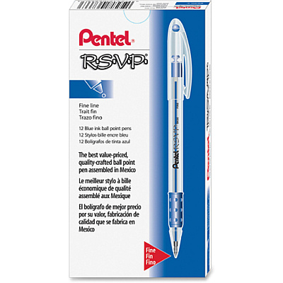 Pentel R.S.V.P. Ballpoint Stick Pens (PENBK90C)