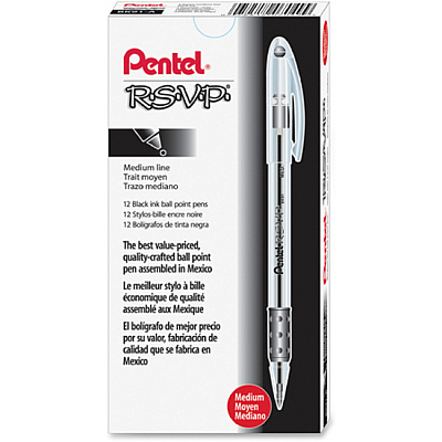 Pentel R.S.V.P. Ballpoint Stick Pens (PENBK91A)