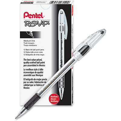 Pentel R.S.V.P. Ballpoint Stick Pens (PENBK91A)