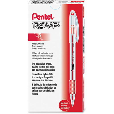 Pentel R.S.V.P. Ballpoint Stick Pens (PENBK91B)