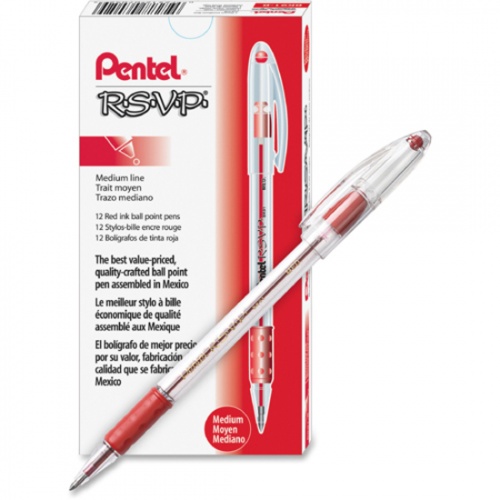 Pentel R.S.V.P. Ballpoint Stick Pens (BK91B)