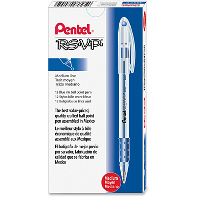 Pentel R.S.V.P. Ballpoint Stick Pens (PENBK91C)