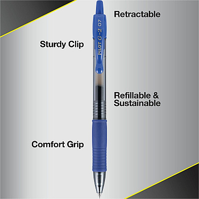 Pilot G2 Retractable Gel Ink Rollerball Pens (PIL31021)