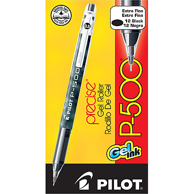 Pilot Precise P-500 Precision Point Extra-Fine Capped Gel Rolling Ball Pens (PIL38600)