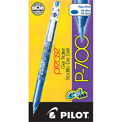 Pilot Precise P-700 Precision Point Fine Capped Gel Rolling Ball Pens (PIL38611)