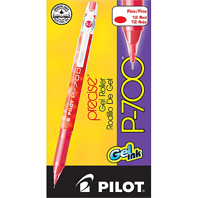 Pilot Precise P-700 Precision Point Fine Capped Gel Rolling Ball Pens (PIL38612)