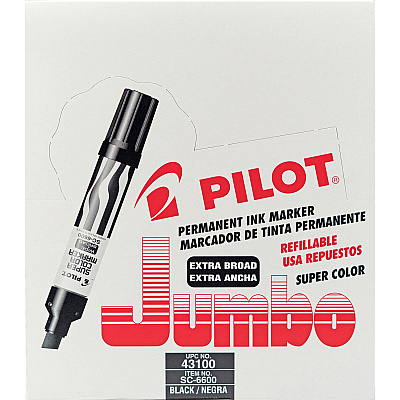 Pilot Jumbo Chisel Felt Tip Permanent Markers (PIL43100)
