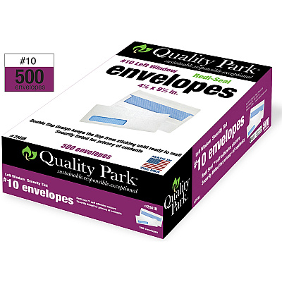 Quality Park No. 10 Single Window Security Tinted Business Envelopes with a Self-Seal Closure (QUA21418)