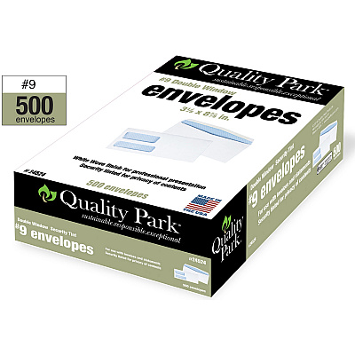 Quality Park No. 9 Double Window Security Tint Envelopes (QUA24524)