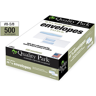 Quality Park No. 8-5/8 Double Window Security Tint Envelopes (QUA24532)