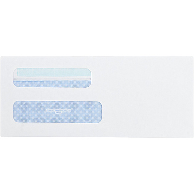 Quality Park No. 8-5/8 Double Window Security Tint Envelopes with Redi-Seal Self-Seal (QUA24539)