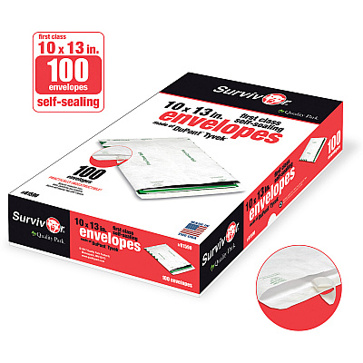 Survivor 10 x 13 DuPont Tyvek First Class Border Catalog Mailer with Self-Sealing Closure (QUAR1590)