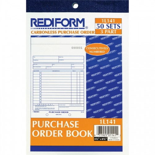Rediform 3-Part Carbonless Purchase Order Book (1L141)