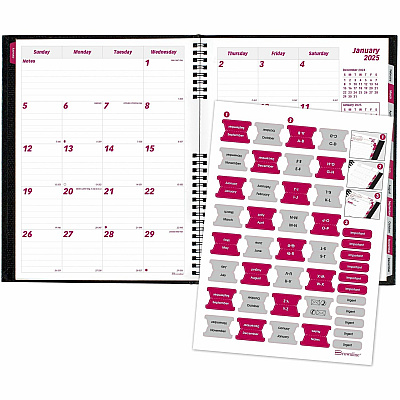 Brownline CoilPro 14-Month Monthly Planner, 11" x 8-1/2" , English (CB1262CBLK)