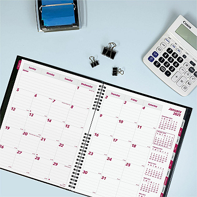 Brownline CoilPro 14-Month Monthly Planner, 11" x 8-1/2" , English (CB1262CBLK)