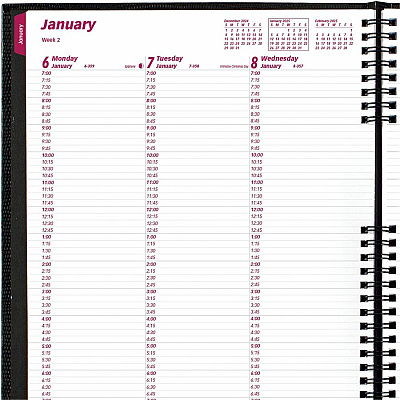 Brownline CoilPro Weekly Planner, 11" x 8-1/2" , English (CB950CBLK)