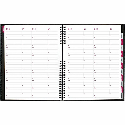 Brownline CoilPro Weekly Planner, 11" x 8-1/2" , English (CB950CBLK)