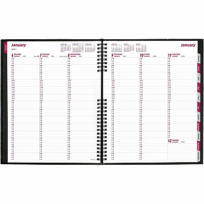 Brownline CoilPro Weekly Planner, 11" x 8-1/2" , English (CB950CBLK)