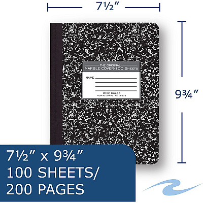 Roaring Spring Wide Ruled Hard Cover Composition Book (ROA77230)