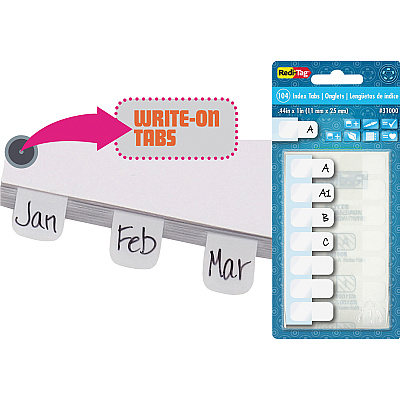 Redi-Tag Permanent Stick Write-On Index Tabs (RTG31000)