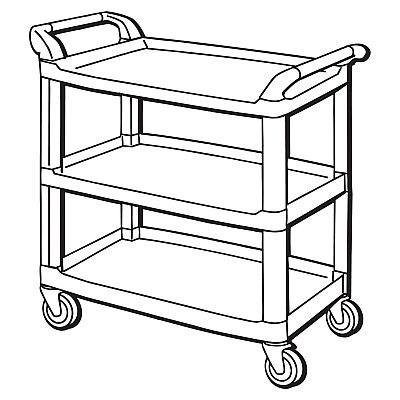 Rubbermaid Commercial 3-Shelf Mobile Utility Cart (RCP409100)