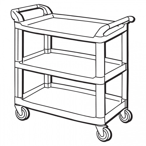 Rubbermaid Commercial 3-Shelf Mobile Utility Cart (409100)