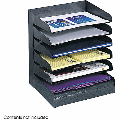 Safco Slanted Shelves Steel Desk Tray Sorter (SAF3128BL)