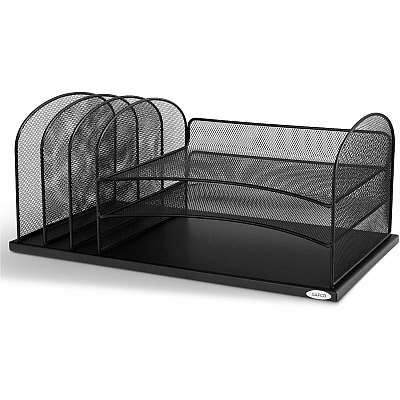 Safco Onyx 3 Tray/3 Upright Section Desk Organizer (SAF3254BL)
