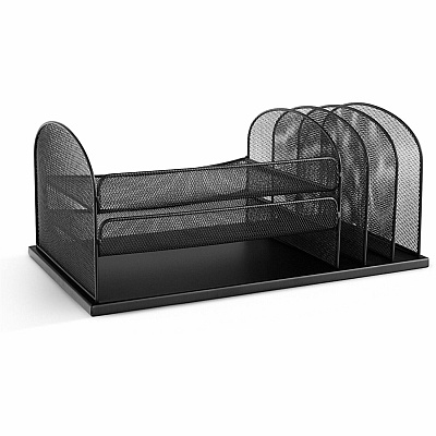Safco Onyx 3 Tray/3 Upright Section Desk Organizer (SAF3254BL)