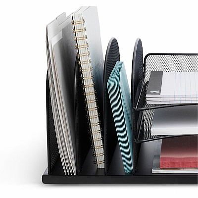 Safco Onyx 3 Tray/3 Upright Section Desk Organizer (SAF3254BL)