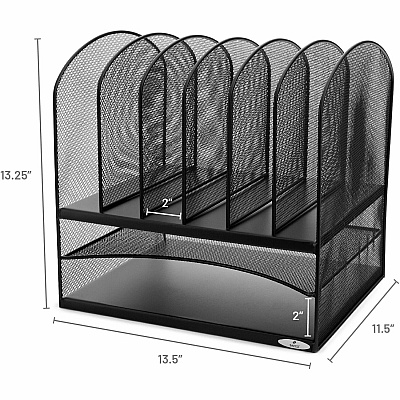 Safco Onyx 2 Horizontal/6 Upright Desk Organizer (SAF3255BL)